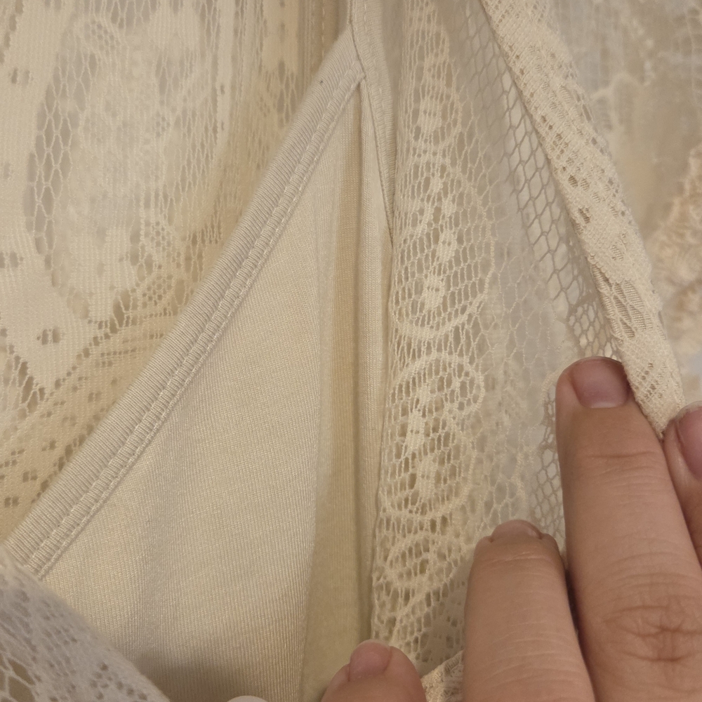 Lace Button-Front Maxi Dress in Ivory - Picture 4 of 7